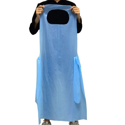 Antibacterial Plastic Disposable Aprons 70x110CM Without Sleeves