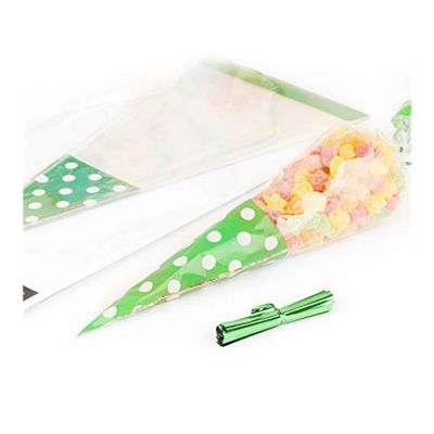 Moisture Proof Plastic Packaging Treat Bags , BPA Free Cone Shaped Treat Bags