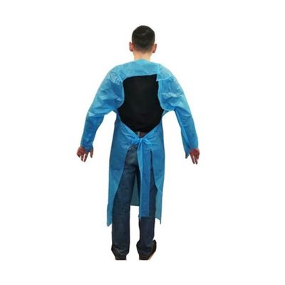 10 Pack Blue CPE Coat Aprons 45&quot; x 75&quot;. Disposable Polyethylene. Unisex Liquid-Proof Workwear.